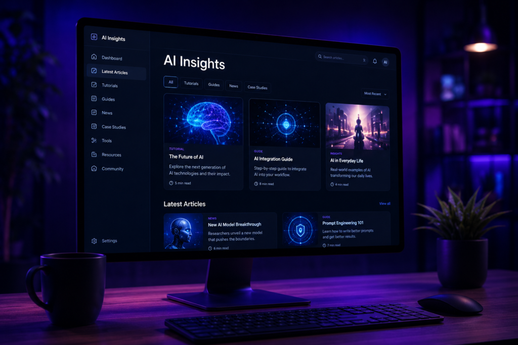Modern AI insights and analytics dashboard
