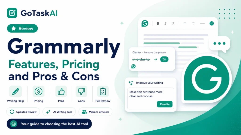 Grammarly Review – AI Writing Assistant Features, Pricing, Pros and Cons