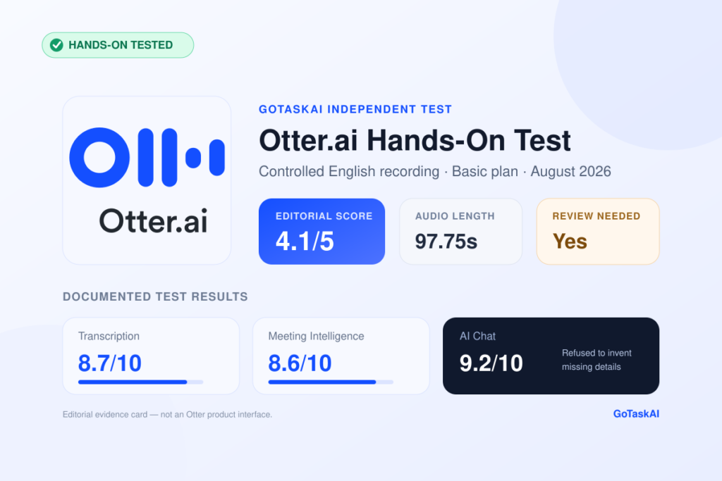 Otter.ai hands-on test results for transcription, meeting intelligence, and AI Chat