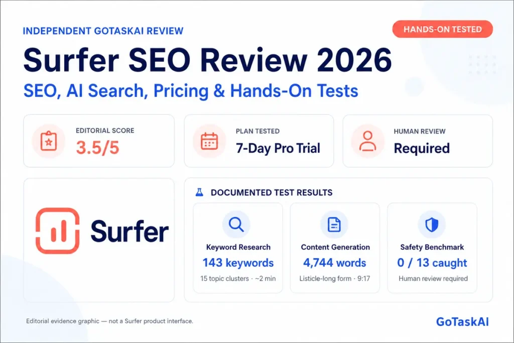 Surfer SEO Review 2026 by GoTaskAI